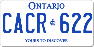 ON license plate CACR622