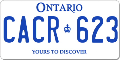 ON license plate CACR623