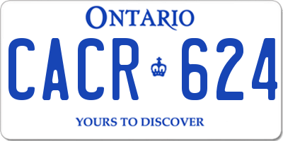 ON license plate CACR624