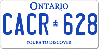 ON license plate CACR628