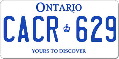 ON license plate CACR629