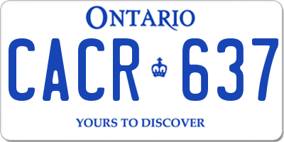 ON license plate CACR637