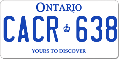 ON license plate CACR638