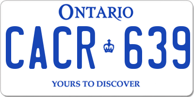 ON license plate CACR639