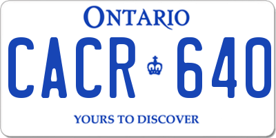 ON license plate CACR640