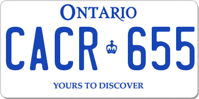 ON license plate CACR655