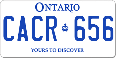 ON license plate CACR656