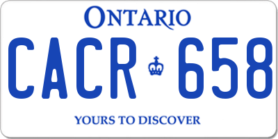 ON license plate CACR658