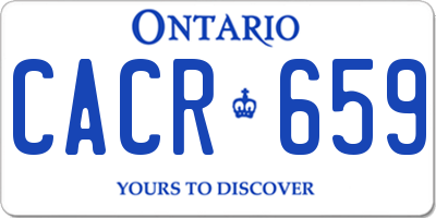 ON license plate CACR659