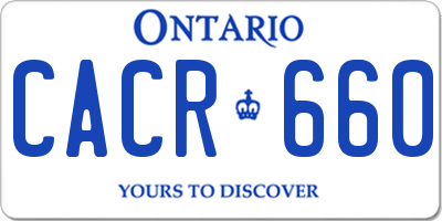 ON license plate CACR660