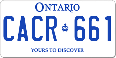 ON license plate CACR661