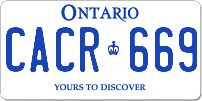 ON license plate CACR669