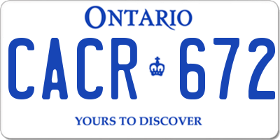 ON license plate CACR672