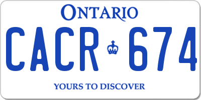 ON license plate CACR674