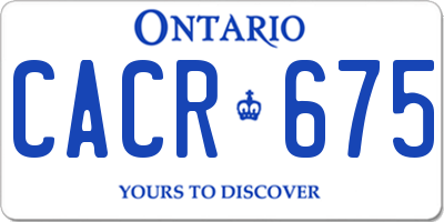 ON license plate CACR675