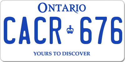 ON license plate CACR676