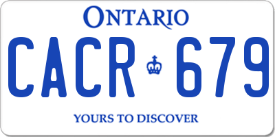 ON license plate CACR679