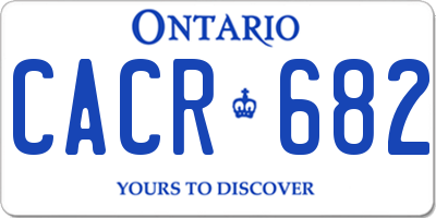 ON license plate CACR682