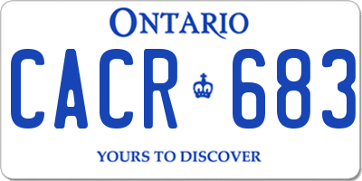 ON license plate CACR683