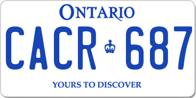 ON license plate CACR687