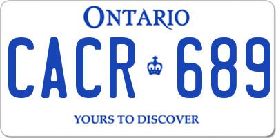 ON license plate CACR689