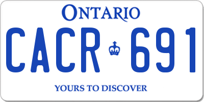 ON license plate CACR691