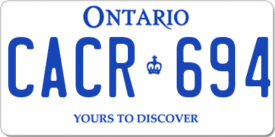 ON license plate CACR694