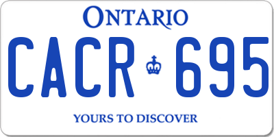 ON license plate CACR695