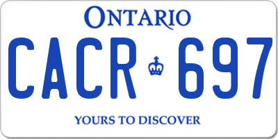 ON license plate CACR697