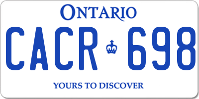 ON license plate CACR698