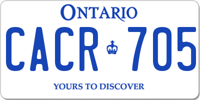 ON license plate CACR705