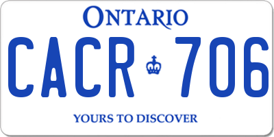 ON license plate CACR706