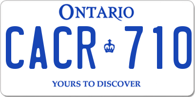 ON license plate CACR710