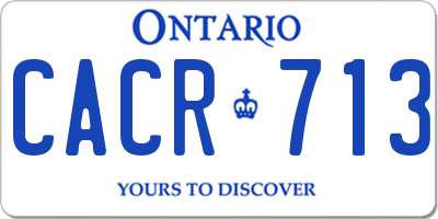 ON license plate CACR713