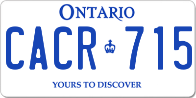 ON license plate CACR715