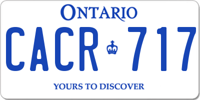 ON license plate CACR717