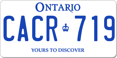 ON license plate CACR719