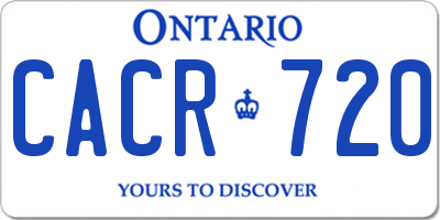 ON license plate CACR720