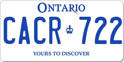 ON license plate CACR722