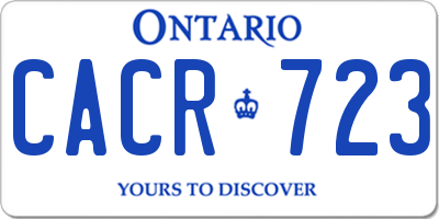 ON license plate CACR723