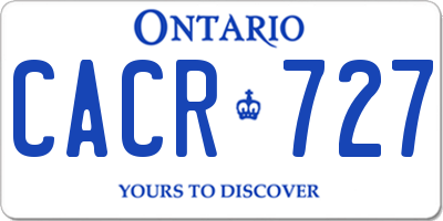 ON license plate CACR727