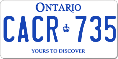 ON license plate CACR735