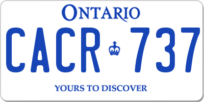 ON license plate CACR737