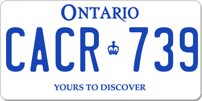 ON license plate CACR739