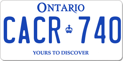 ON license plate CACR740