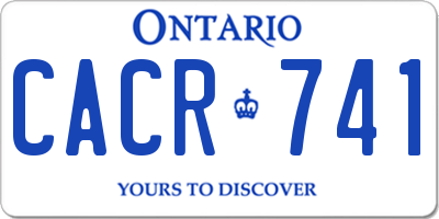 ON license plate CACR741