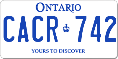 ON license plate CACR742