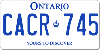 ON license plate CACR745