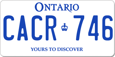 ON license plate CACR746