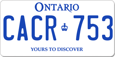 ON license plate CACR753